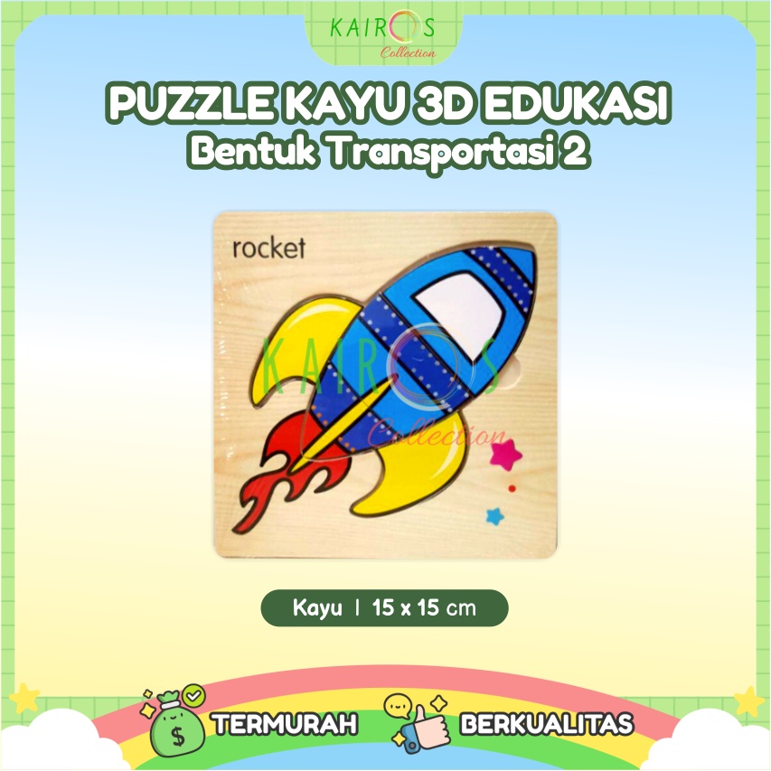 Puzzle Anak Kayu Belajar Transportasi 2