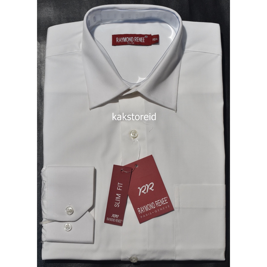 RAYMOND RENEE Kemeja Pria Formal Lengan Panjang Putih Slimfit RRS 16 ORIGINAL