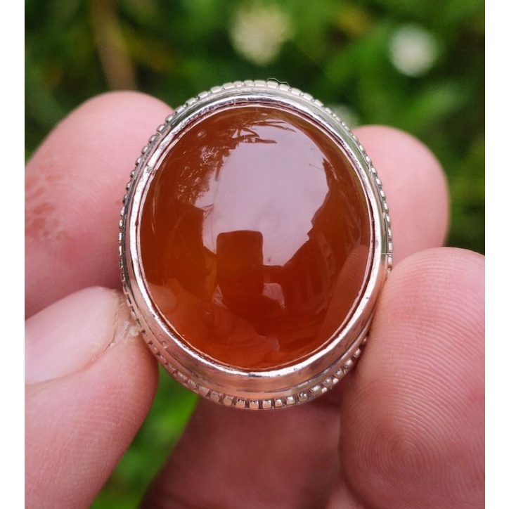Cincin Batu Akik ANGGUR KLASIK SOLAR MADU BATURAJA Asli batu alam bukan sintetis dyed bukan bacan ru