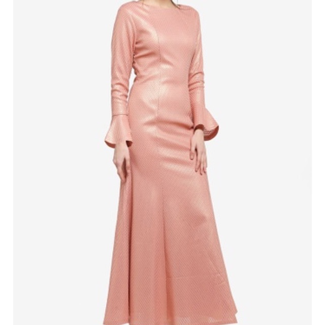 Zalia foil printed mesh mermaid Dress