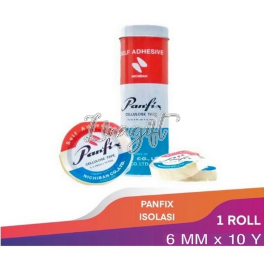 ( Rol ) PANFIX - ISOLASI SELOTIP LAKBAN BENING CELLULOSE TAPE SELF ADHESIVE - 6MM 12MM 24MM 72 Yard