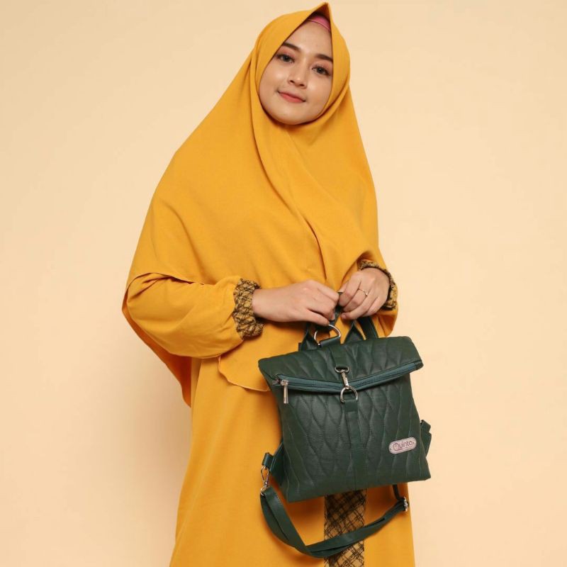 Tas Wanita Ransel, Slempang, Jinjing / Tas Quinta FEY Backpack 3 in 1