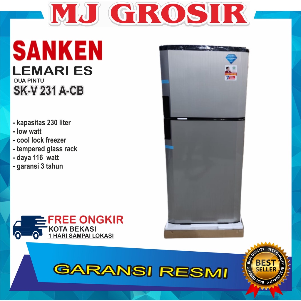 KULKAS SANKEN SK-V 231 ACB LEMARI ES 2 PINTU SK-V231ACB 230 Liter