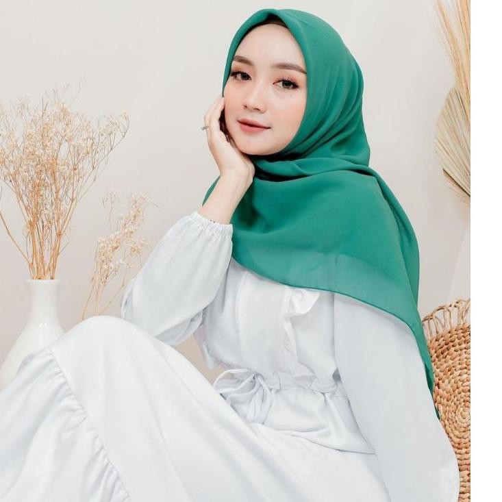Grosir D6I Hijab Segiempat | HIJAU TOSCA PKK | Size 115x115 | jilbab bella square PREMIUM 60 Warna 5