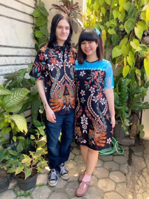 Qnunbatik Batik Keluarga/family Dress/terusan Nagita Hitam