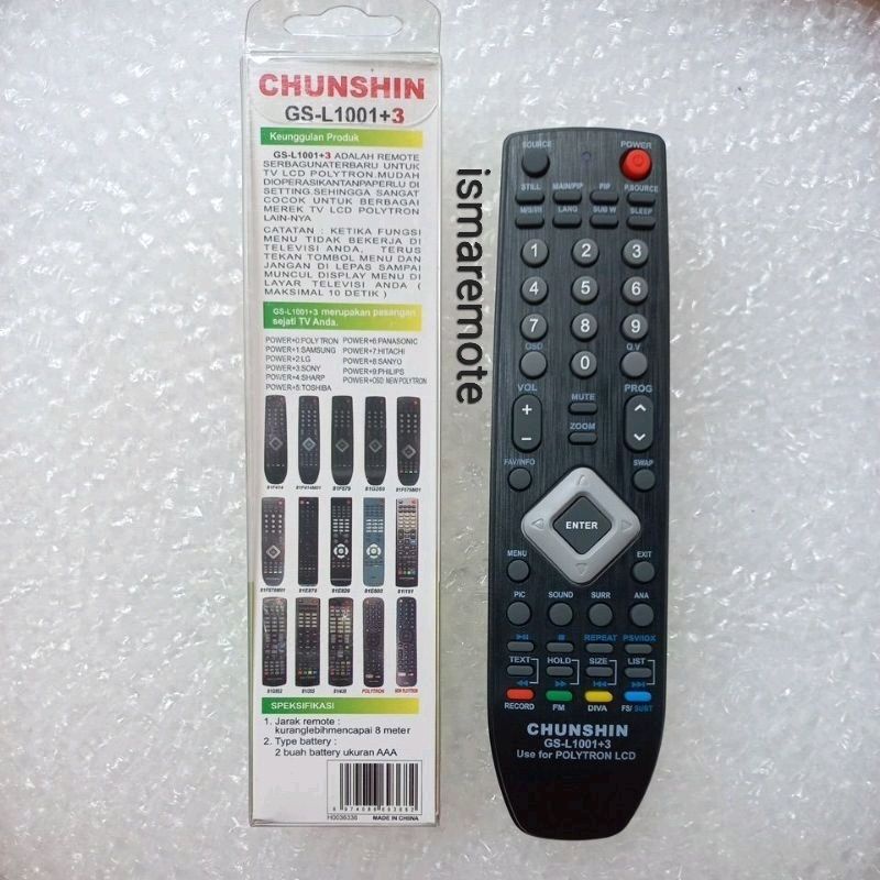 REMOTE REMOT TV MULTI LCD LED POLYTRON GS-L1001+3 CHUNSHIN