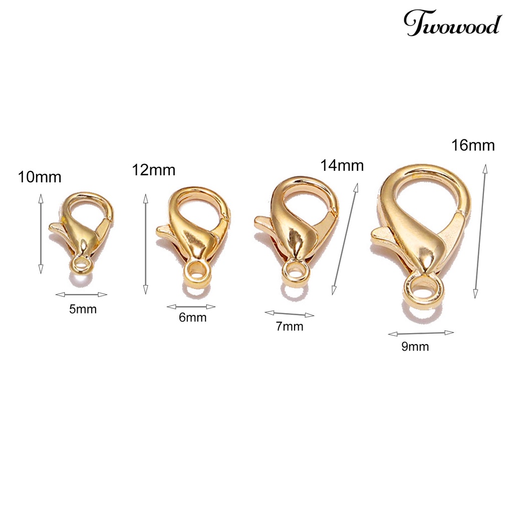 Twowood 50Pcs Lobster Hooks Plated Multipurpose DIY Bracelet Necklace Key Ring Lobster Clasps Jewelry Findings