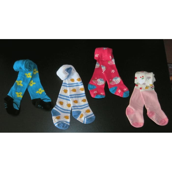 Legging Bayi Cotton Rich Motif isi 4pcs - Legging Bayi Anti Slip