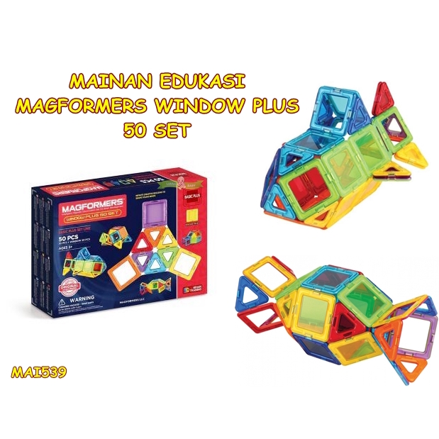 MAI539 MAINAN EDUKASI MAGNETIC TOYS MAGFORMERS WINDOW PLUS ISI 50 SET