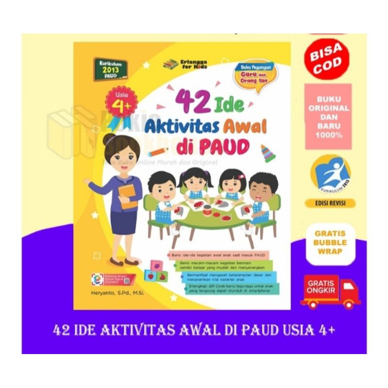 ORI Buku 42 ide aktivitas awal di paud k13 penerbit Erlangga for kids