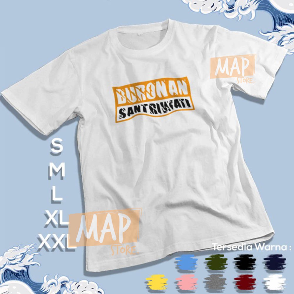 Kaos Dakwah Santri BURONAN SANTRIWATI - Baju Distro Muslim Islami Cotton Combed 30s Premium | MS2049-3