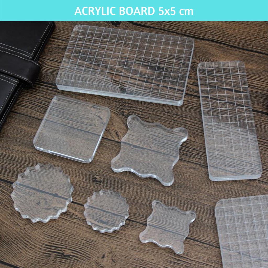 

Papan Akrilik untuk Stempel Plastik Acrylic Board ukuran 5cm Bullet Journal Agenda Planner Diary