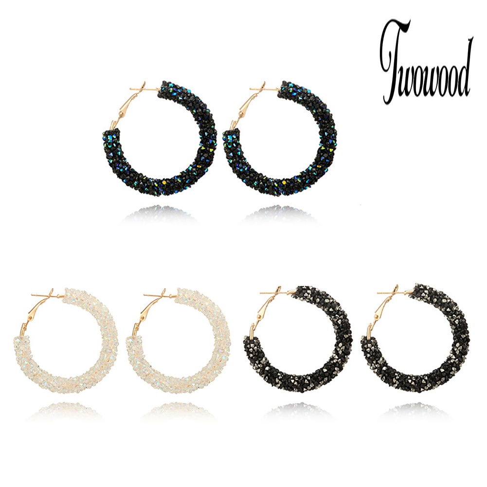 Anting Hoop Bentuk Bulat Gaya Elegan Untuk Wanita