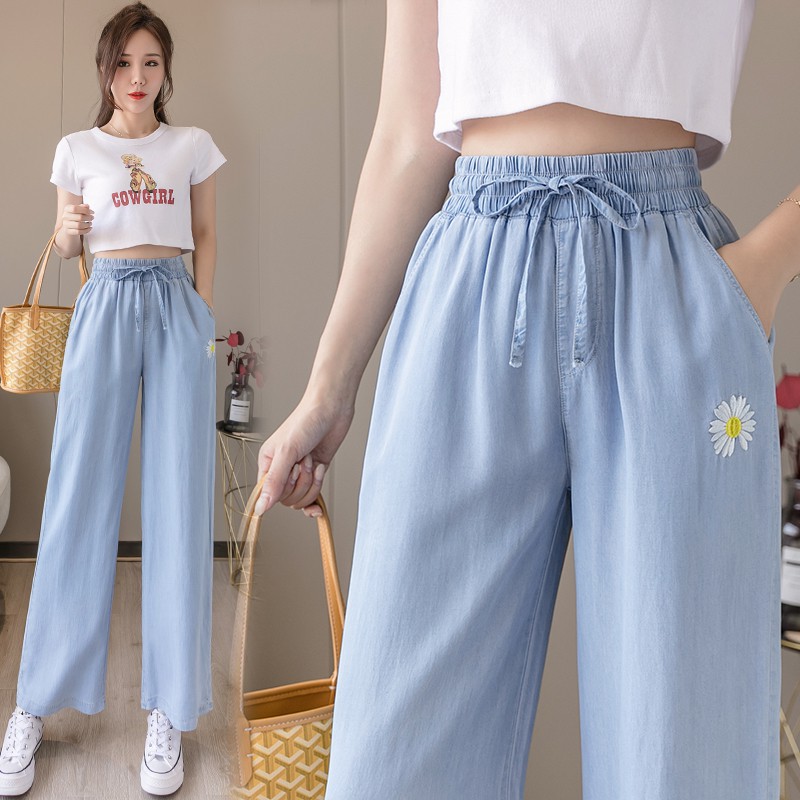 Celana Panjang Model Longgar Lebar Motif Bordir Bunga Celana Panjang Model Longgar Lebar Motif Bordir Bunga