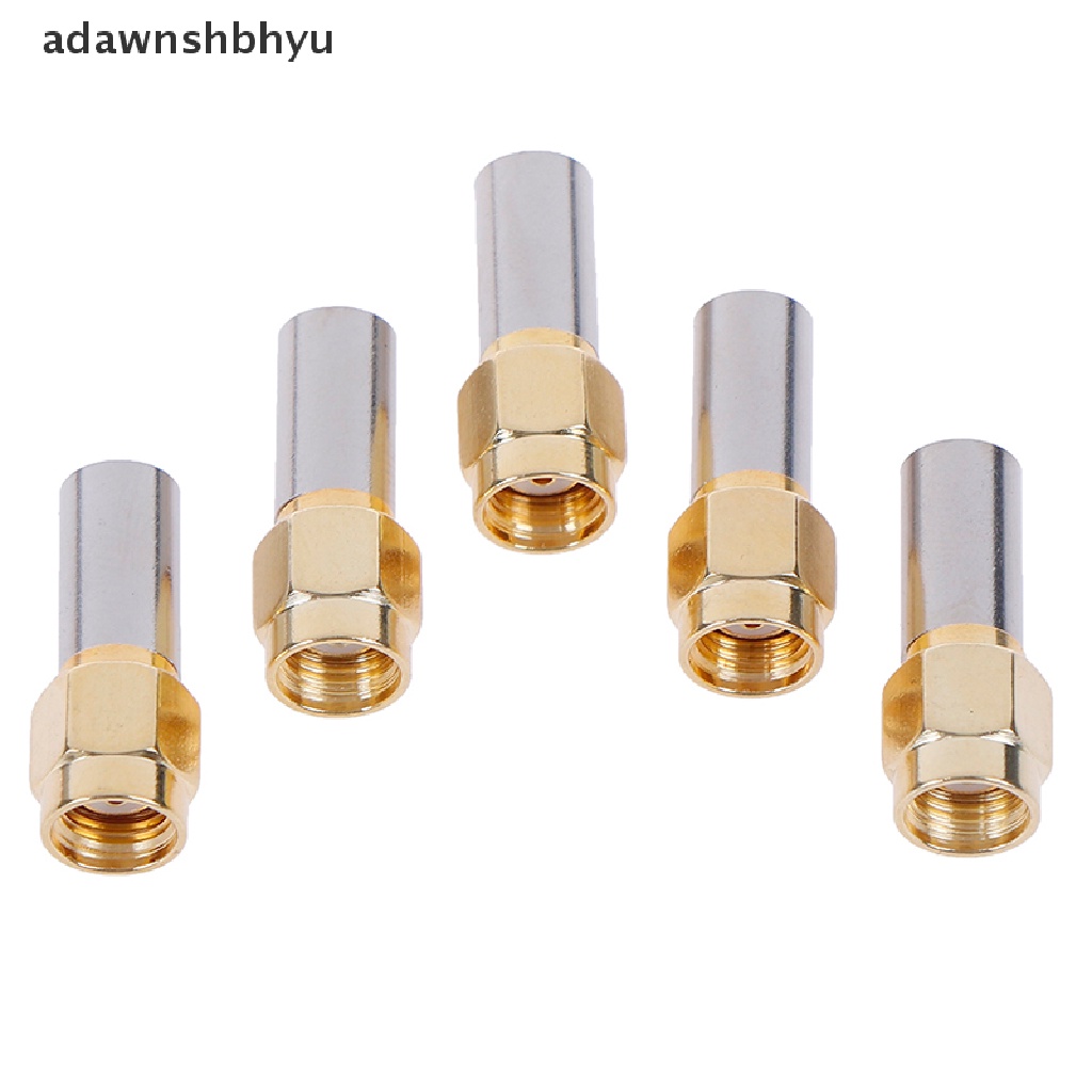 Adawnshbhyu 5pcs sma male plug rf coaxial connector crimp Untuk rg58 rg142 rg400 lmr195