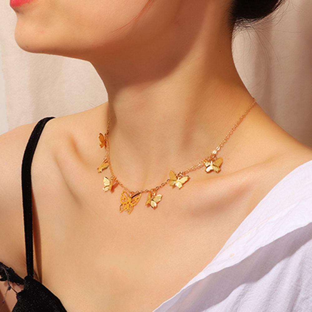 Solighter Kalung Hewan Fashion Rantai Klavikula Warna Emas Perak Liontin Choker