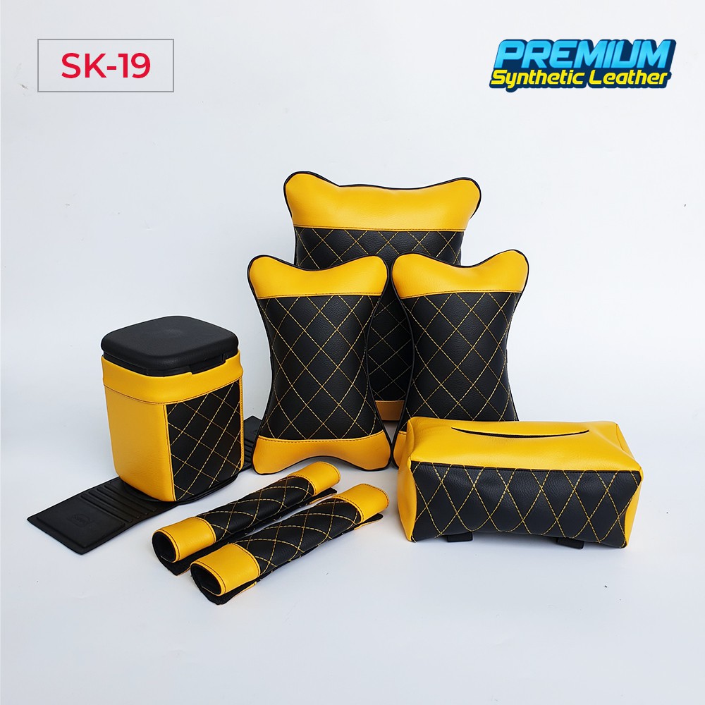 Set Bantal Mobil Kulit Sintetis