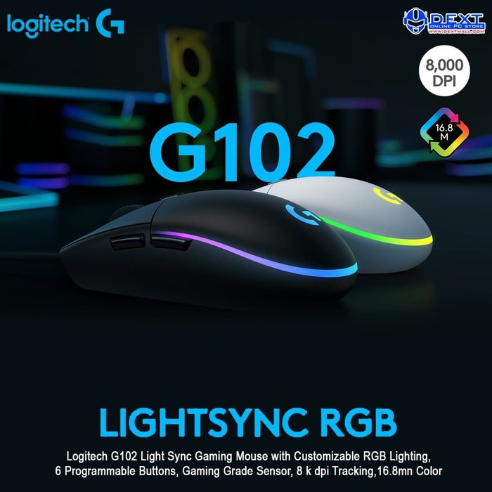 Mouse Gaming Logitech G102 Lightsync RGB 6 Button - Garansi 2 Tahun