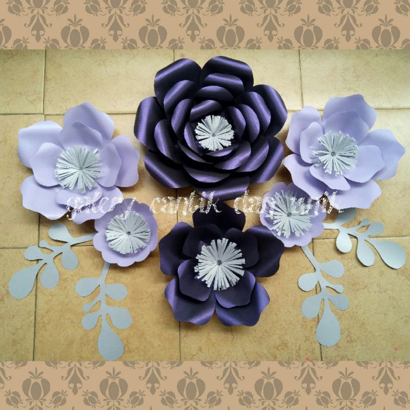 

paper flower ungu / bunga kertas