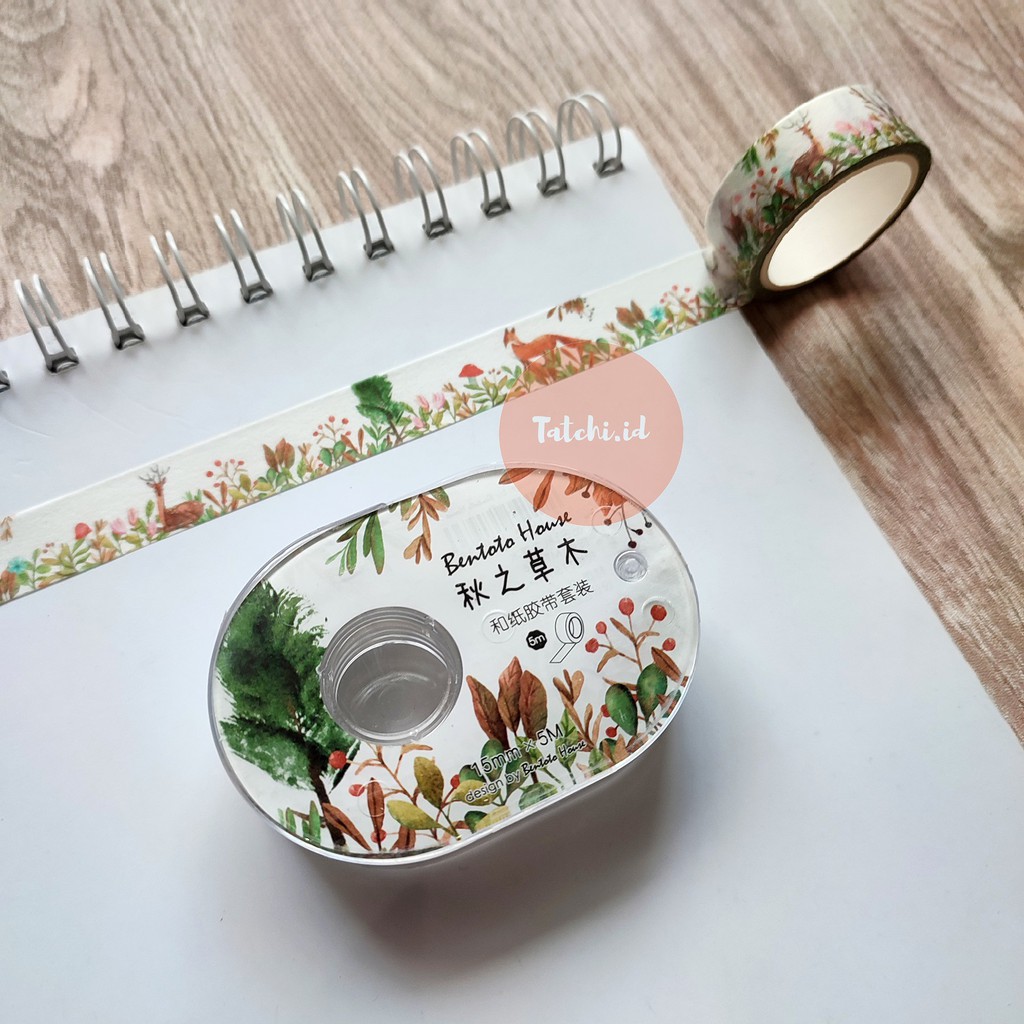 

Autumn Plants Washi Tape with Container/ Masking Tape/ Selotip Motif