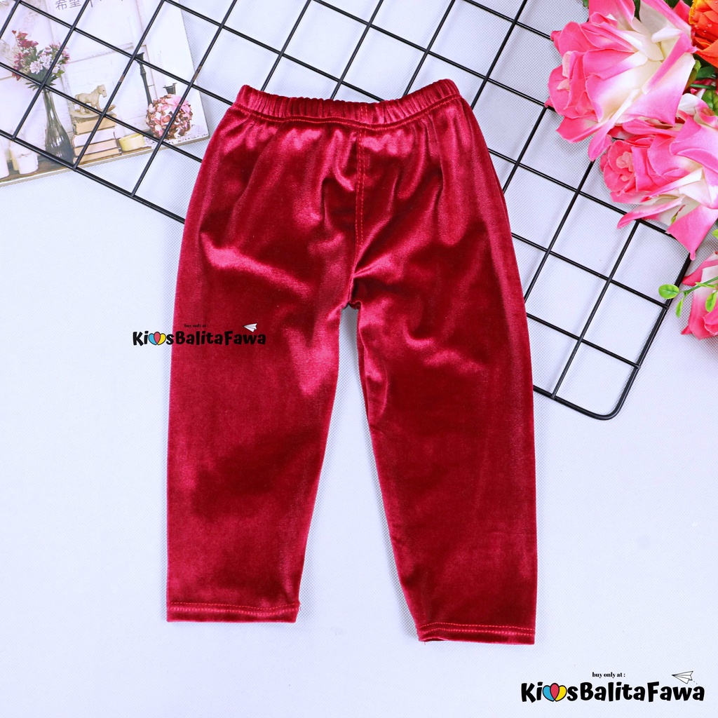 Legging Cleo Uk 3-12 Bulan / Celana Leging Panjang Balita Bludru Polos Anak Perempuan Pants Import