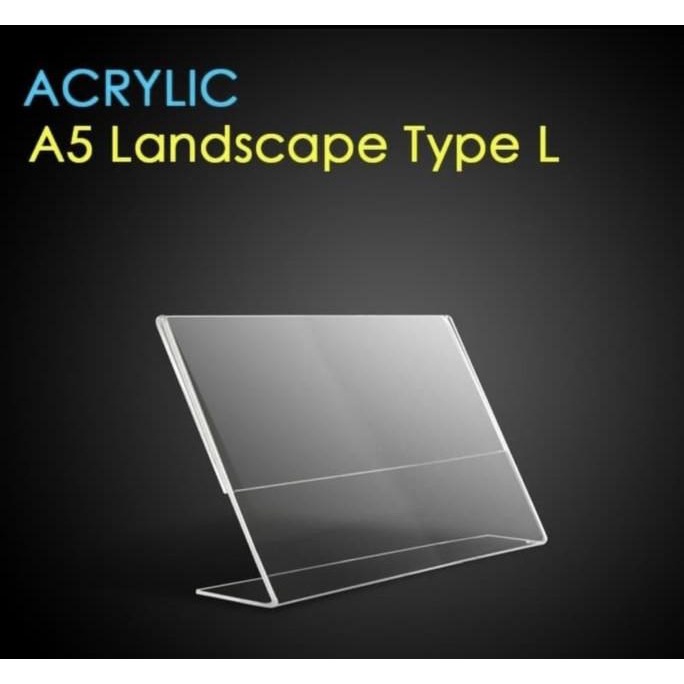 

Acrylic tent card L A5 Landscape T15 x P21 cm 2mm/akrilik brosur meja