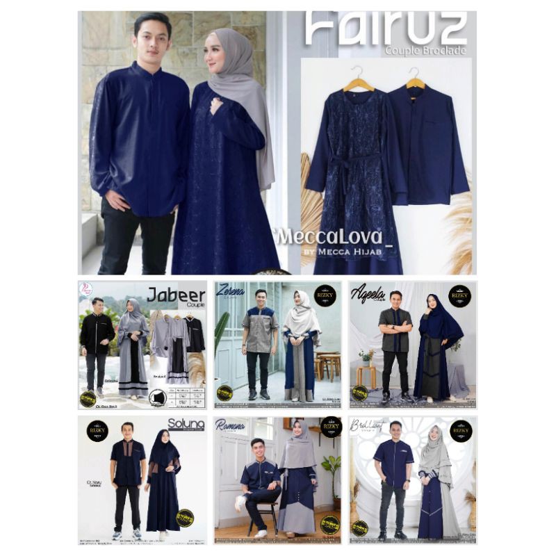 CP Gamis baju couple cewek dan baju koko cowok Navy series
