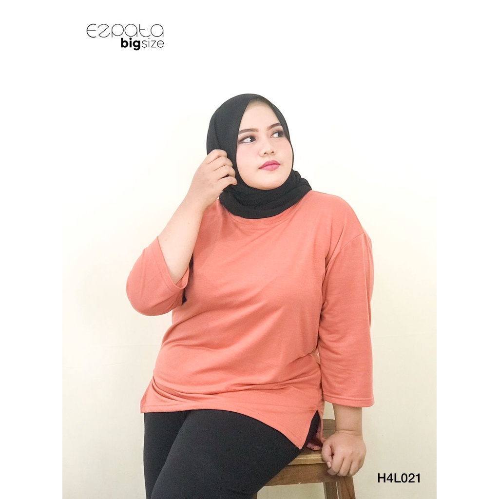 Ezpata Kaos Polos Wanita Bahan Babyterry Ukuran 4L Big size Lengan 3/4 Jumbo Termurah Berkualitas Premium