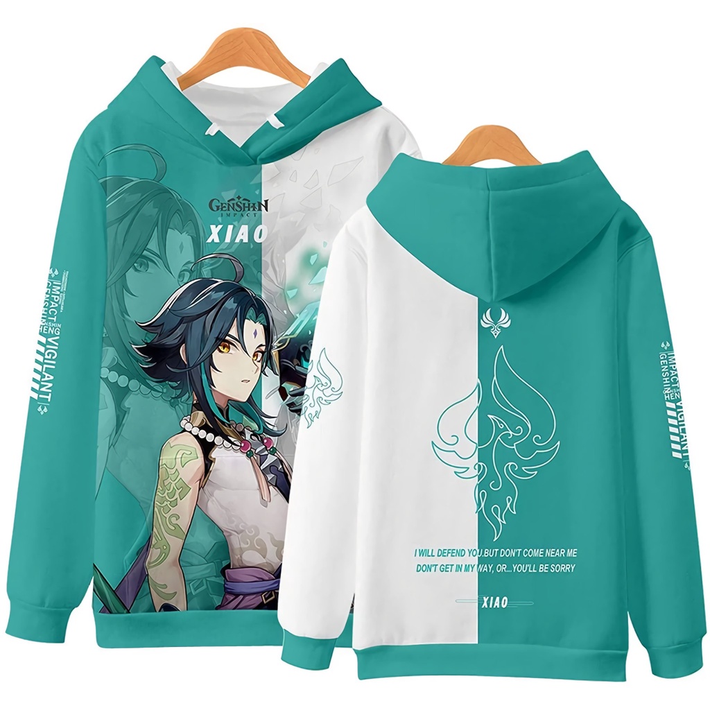 Hoodie Xiao Two Tone Fullprint Genshin Impact Gaming Game Anime Premium Unisex