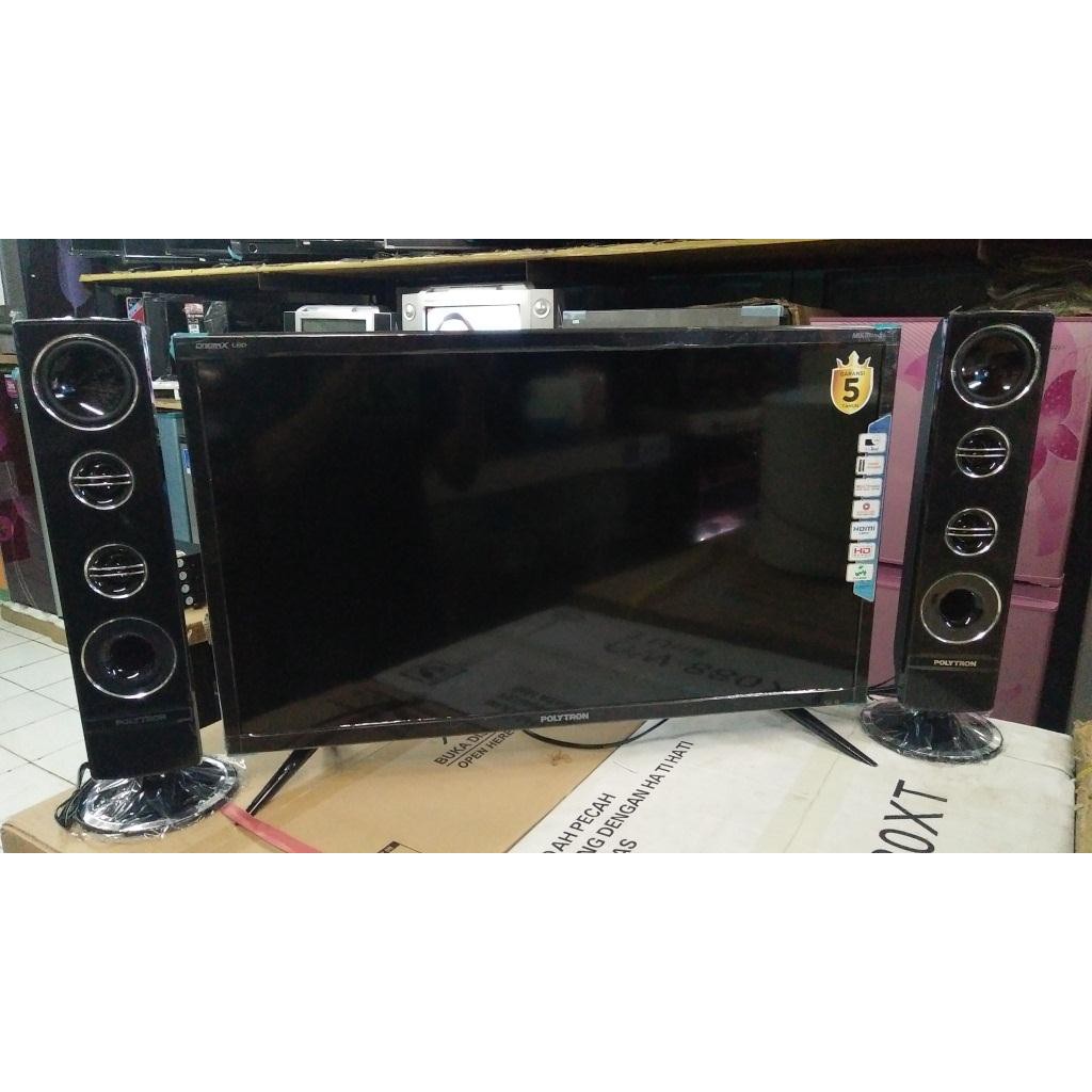 Led Polytron Cinemax 32 inch Digita PLD32TV1855 PLD 32TV1855 32 TV 1855 Speaker Tower Garansi 5 thn