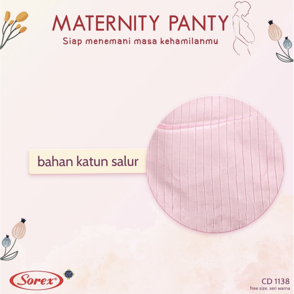 CELANA DALAM SOREX / CD IBU WANITA HAMIL 1138 (MATERNITY PANTS) / CD HAMIL TUTUP PERUT KANCING 8311