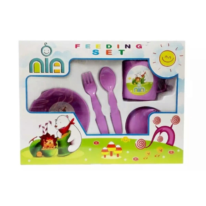 Tempat Makan Bayi Feeding Set Nia Kecil - Peralatan makan Bayi Murah