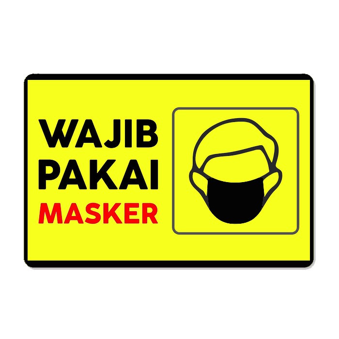 Stiker Area Wajib Masker Peringatan Bahan Vinyl Shopee Indonesia