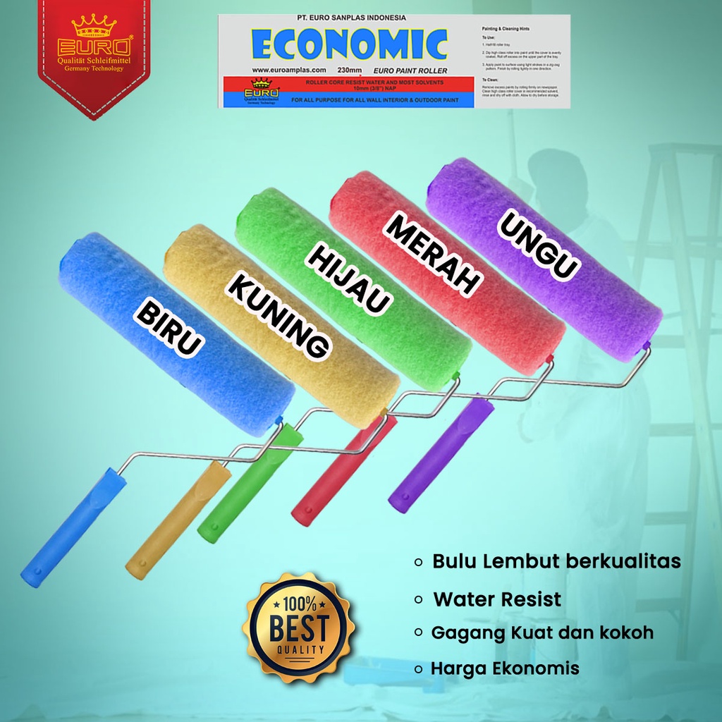 KUAS ROLL SET BESAR 9&quot; INCH / PAINT ROLLER REFILL BULU CAT TEMBOK MERK ECONOMIC 9&quot; INCH BISA COD GRATIS ONGKIR JAKARTA TERMURAH