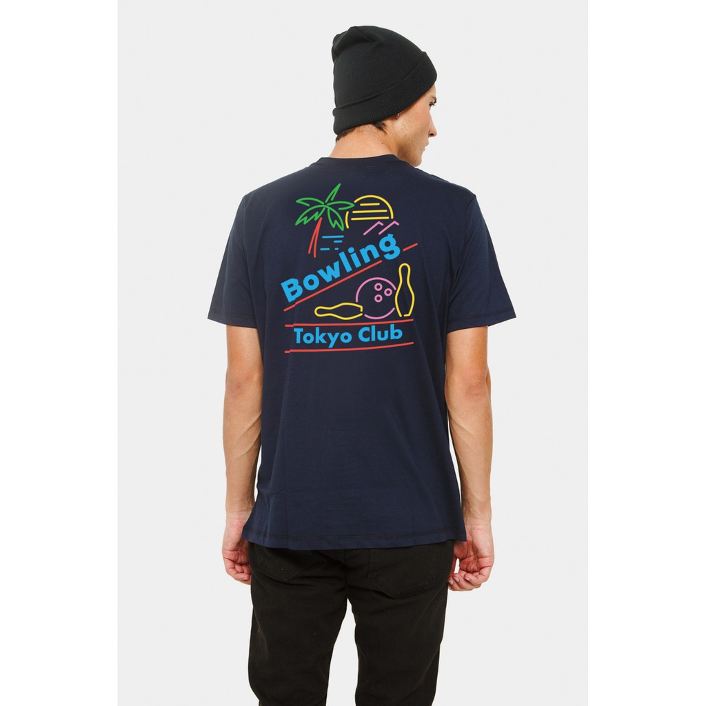 Erigo T Shirt TOKYO BOWLING NAVY Shopee Indonesia