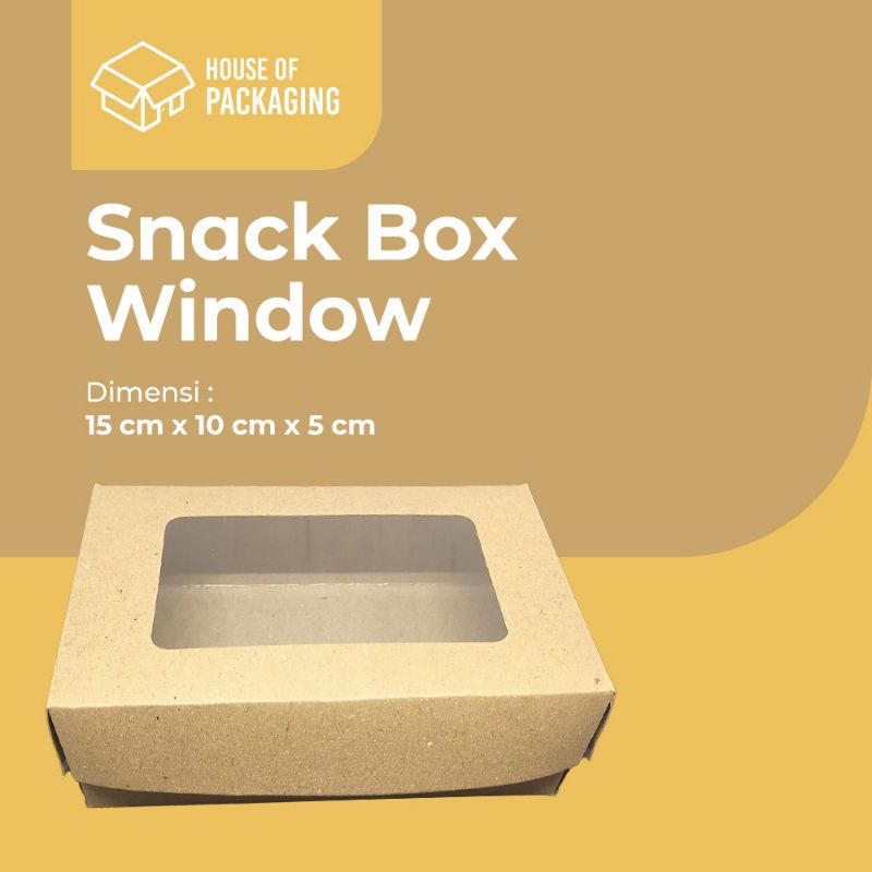 

Box Kraft Brownies S Uk 15x10x5 @10pcs - Kotak Window Laminasi - Dus Snack