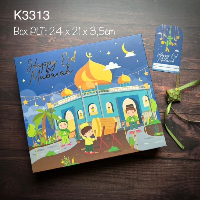 

K3313 Kotak Box + Mika Sekat Kotak Kue Lebaran Idul Fitri Eid Mubarak