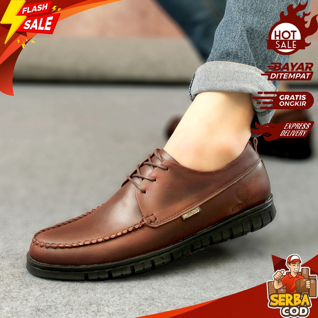 UMBRT 0255 - Sepatu Pria Kulit Asli Casual Formal UMBERTO Series 3 Holes Leather Shoes Model Zapato 