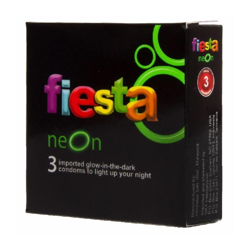 FIESTA neOn Kondom Impor isi 3 Alat / kontrasepsi