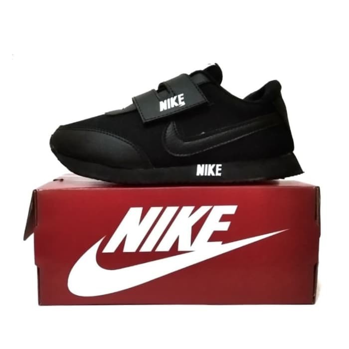 Sepatu Sekolah Anak Laki-laki Perempuan Nike Sneakers TK SD Hitam