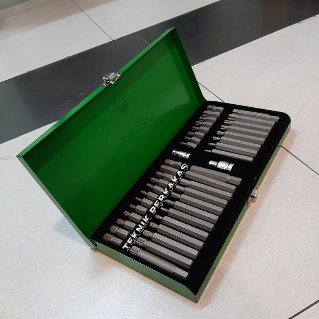 Tekiro star socket bit set 42 pcs 1/2" / mata obeng bintang set 42 pcs / Obeng bintang socket
