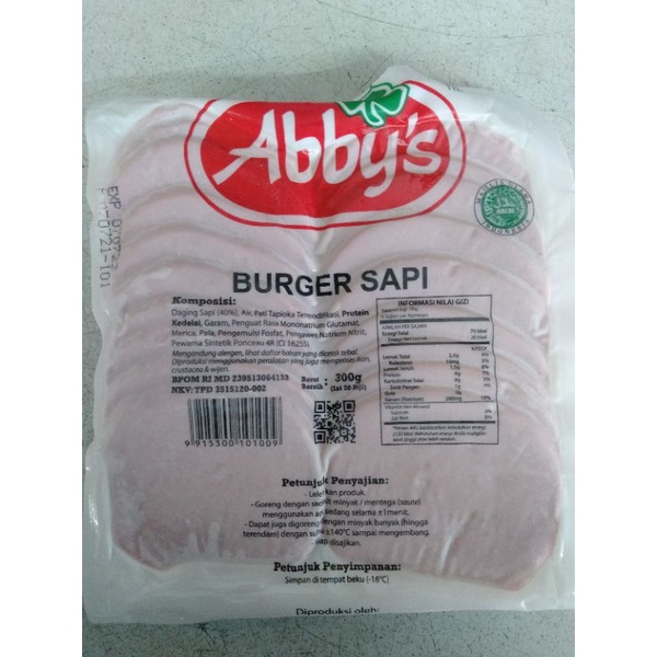 

ABBYS Beef Burger/Daging Burger isi 20