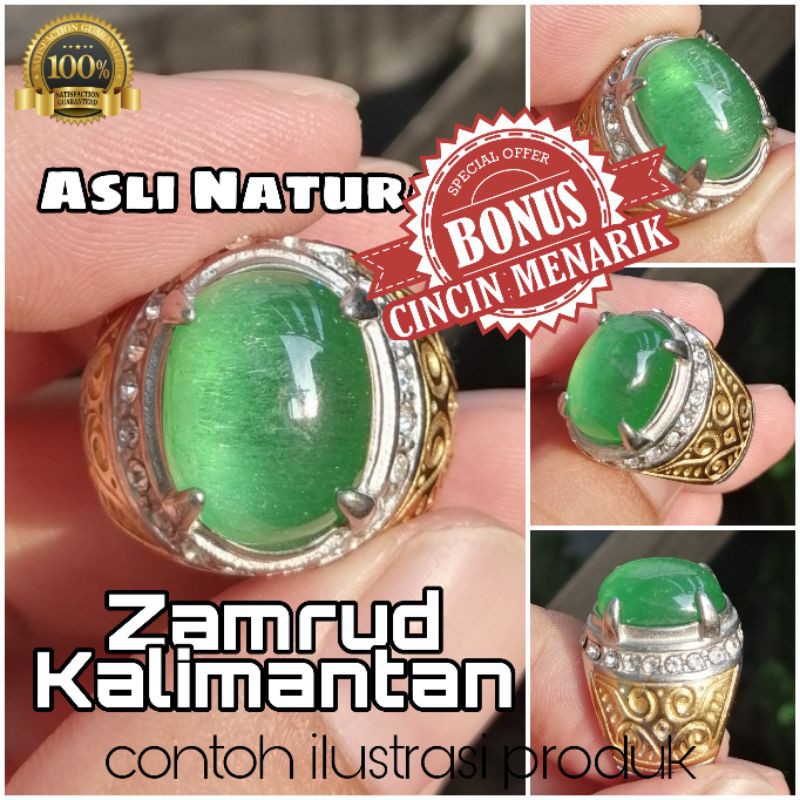 Cincin Akik Zamrud Kalimantan Asli Natural