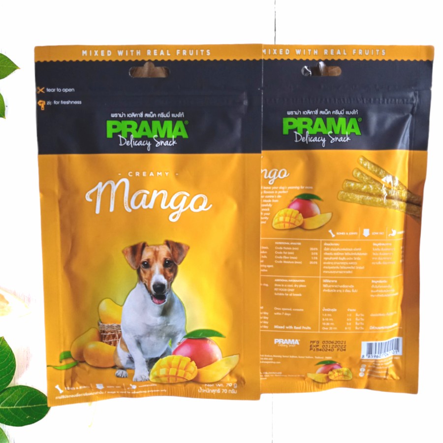 PRAMA SNACK ANJING 70g / DELICACY 70g RASA MANGO