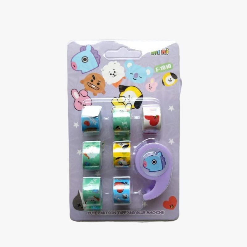 

Isolasi fancy 1 set isi 7pcs washi tape Pack free dispenser