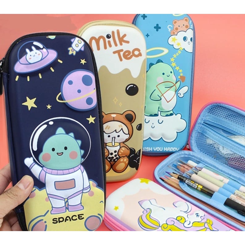 Tempat Kotak Pensil Anak Karakter Lucu unik 3D Timbul Waterproof CS012