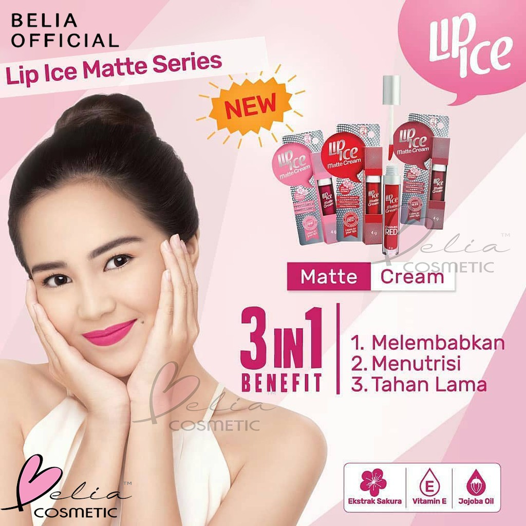 ❤ BELIA ❤ LIP ICE Matte Color Matte Cream with Sakura Extract 2g | pelembab lipstick lipcream mate