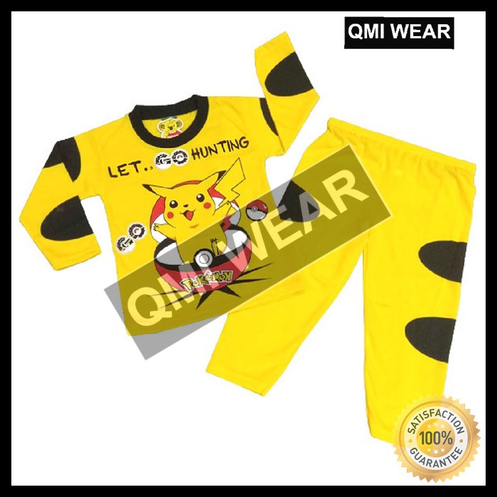 Baju Tidur Anak/ Baju Piyama Anak/ Setelan Piyama Anak/ Piyama Pokemon/ Baju Tidur Pikachu Pokemon
