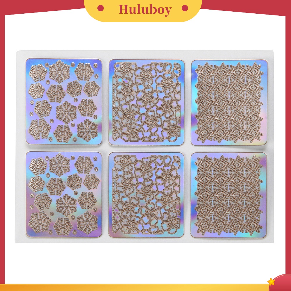 Huluboy Huluboy♡ 12 Lembar Cetakan Stempel Kuku Motif Garis Gelombang Hollow Untuk Manicure