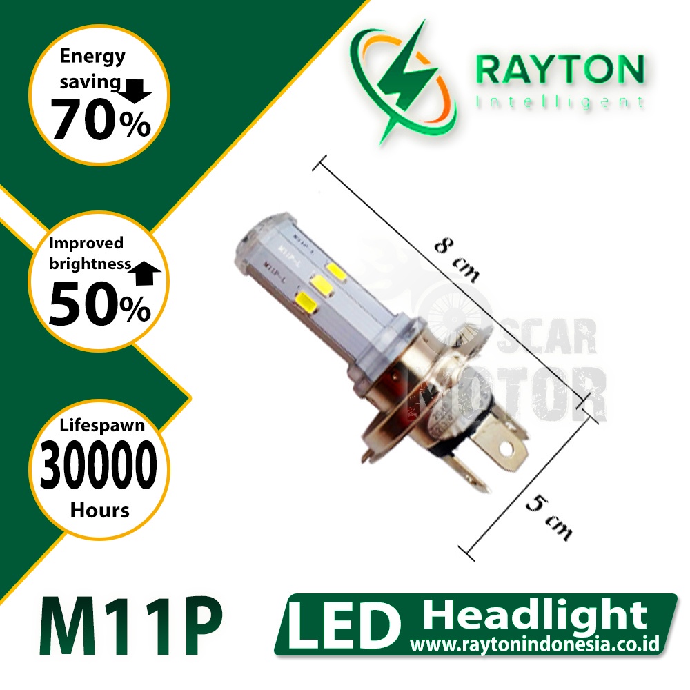 Lampu Led Motor Bebek H6 H4 RTD M11P-D M11P 4 Sisi 6 SISI Original RTD motor